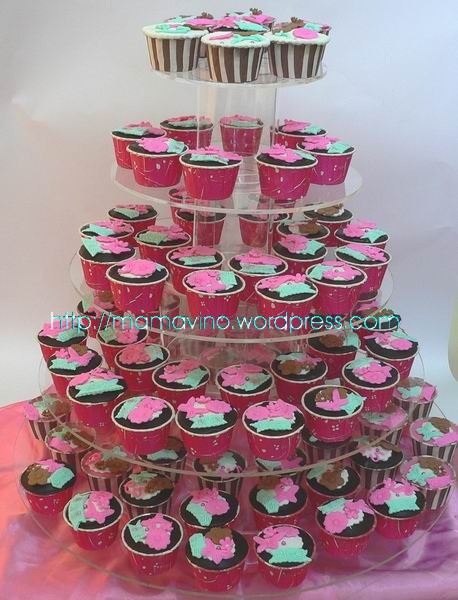 pink brown wedding cupcake Sandy mommycakes jogja
